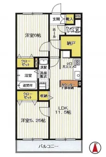 ソルクレストK弐番館【1階】の間取り