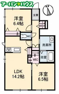 エクラージュB【1階】の間取り