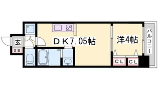 プレジオ神戸WEST【14階】の間取り
