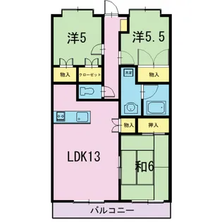 サニーコート上足【1階】の間取り