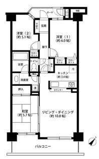オーベルグランディオ ベイ・フロント【2階】の間取り