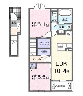 ブローテB【2階】の間取り