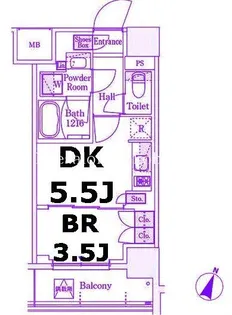 パークアクシス横浜阪東橋【7階】の間取り