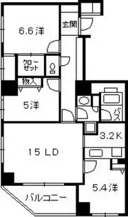 ライオンズタワー平和大通りシティマークス【6階】の間取り