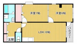 難波パークハウス【6階】の間取り