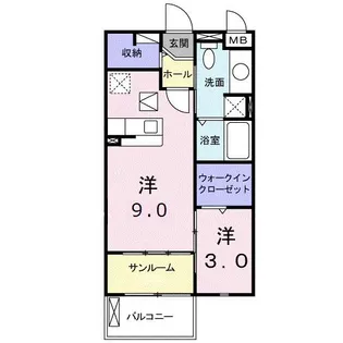 サニーヒルズ岡台II【1階】の間取り