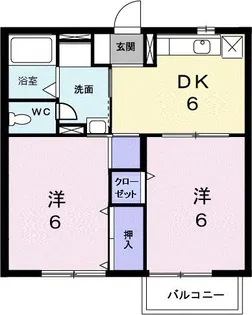 シャン・ド・フルールA【2階】の間取り