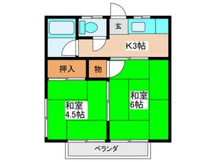 グリ-ンハイム【2階】の間取り