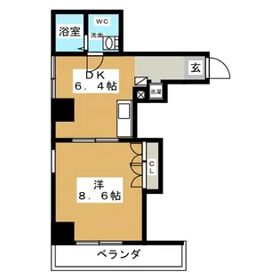桂山サコウハイツYON【4階】の間取り