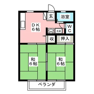 ガーデンハイツ今渡 A【2階】の間取り