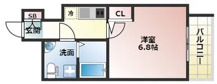 ラシュレエグゼ天王寺【7階】の間取り