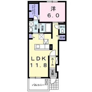 ラ・フレーズI【1階】の間取り
