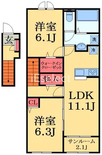 クレールA【2階】の間取り