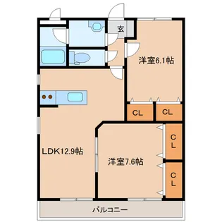 ERMスクウェアガーデン東館【1階】の間取り