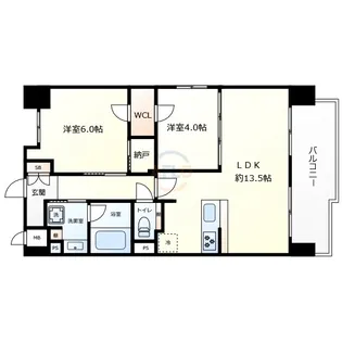 Fujiman南森町【4階】の間取り