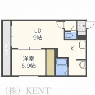 コンフォート琴似【4階】の間取り