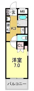 ラシーヌ背戸口【3階】の間取り