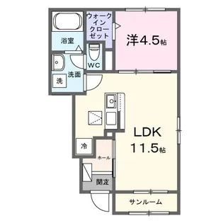ハレレア テラス【1階】の間取り