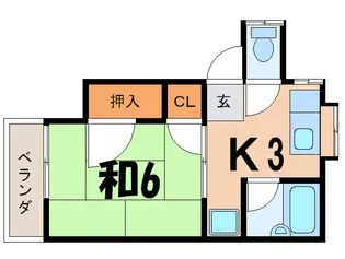 渡辺アパ-ト【2階】の間取り