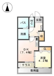 エムズ サンティエ【1階】の間取り