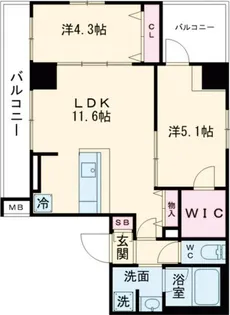 ルフレグランデ府中【3階】の間取り