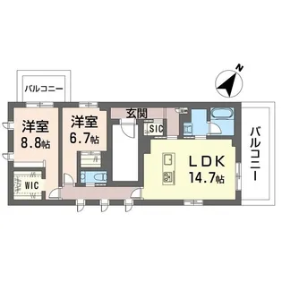 ロワテル【3階】の間取り