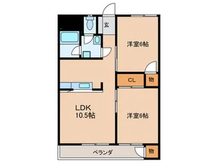 AGビル小田部【6階】の間取り
