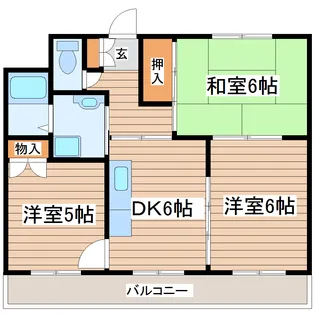クレストール七北田公園【3階】の間取り