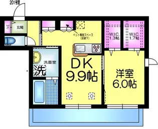 ベルデュール西船橋【2階】の間取り