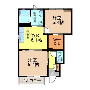 サニータウンB【1階】の間取り