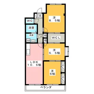 ルミエール・モリ B【2階】の間取り