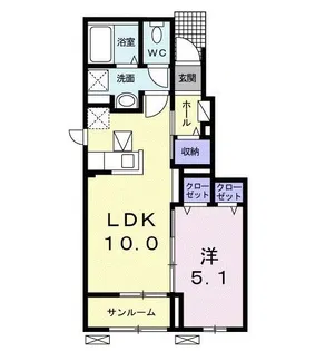 コスパハイム【1階】の間取り