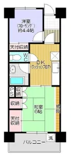 川口青木ローヤルコーポ【3階】の間取り