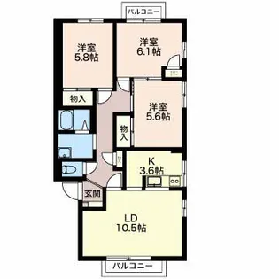 アウトリガーポイント A102【1階】の間取り