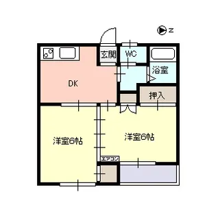 シンシア城西【1階】の間取り