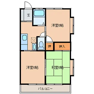 シャレル富塚3K【2階】の間取り