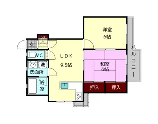 ラ・フォーレ生駒【4階】の間取り