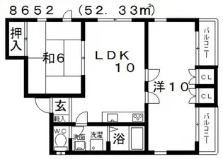 ラ・コートはびきの【3階】の間取り