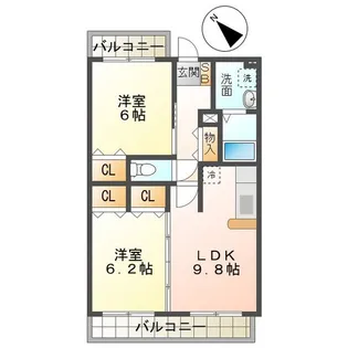 ショコラブラン【1階】の間取り