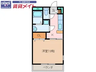 ユートピア垣鼻III【3階】の間取り