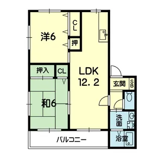 2LDKの間取り画像