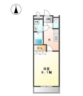 1Kの間取り画像