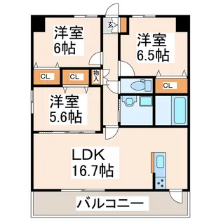 SQUARE菊陽【2階】の間取り
