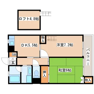 パルメゾン鶴ケ谷東【2階】の間取り