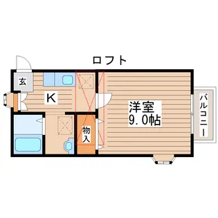 宮城県仙台市若林区六郷【アパート】の間取り
