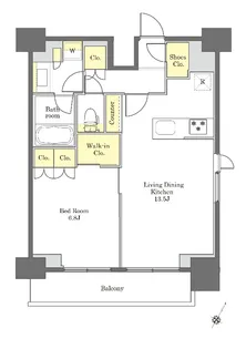 プライムメゾン白金高輪【7階】の間取り