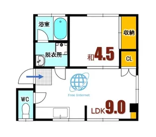 天神マンション【1階】の間取り