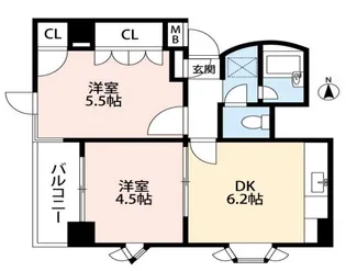 壱番館【4階】の間取り