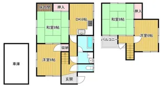 大阪府柏原市大字高井田【一戸建】の間取り