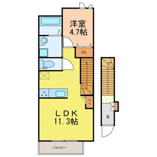 ヴレクールII【2階】の間取り